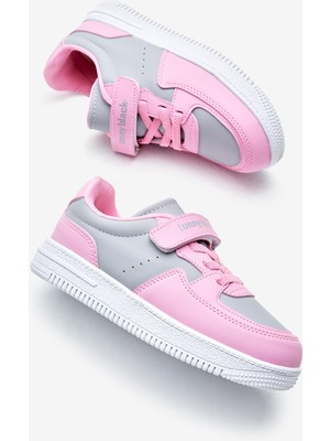 Tonny Black Çocuk Unisex Buz Pembe Termo Taban Cırtlı Lastik Bağcıklı Spor Ayakkabı