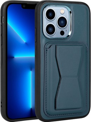 ZORE Apple iPhone 12 Pro Max Kılıf Kartlıklı Standlı ​pu Deri Memo KAPAK-LACIVERT-8680436652411-TDOM