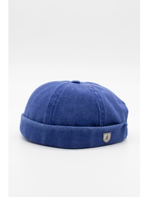 Külah Vintage Retro Mavi Eskitme Pamuk Cap Docker Şapka