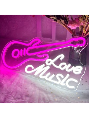 Disa Neon LED Dekoratif Aydınlatma -Love Music, 50X40CM-