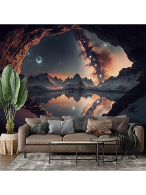 Gece Kış Gökyüzü Temalı Duvar Kağıdı