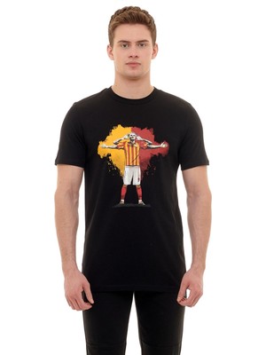Galatasaray Lisanslı Icardi T-Shirt ve Siyah Çizgili Şal Atkı