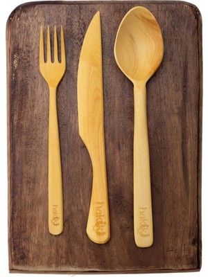 Hakiki El Yapımı 3'lü Şimşir Yemek Seti