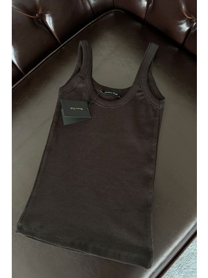 Marka Askılı Kaşkorse Atlet- Kahverengi