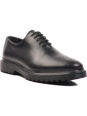 BR46003 M Siyah  Deri Erkek Klasik Ayakkabı