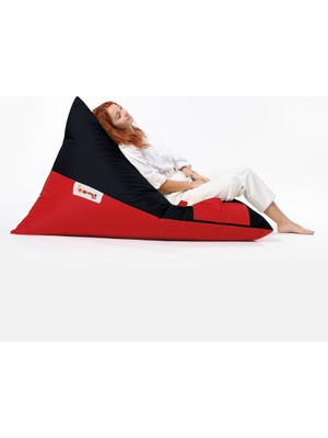 Earmut Piramit Koltuk Puf 70 cm Genişlikte Siyah-Kırmızı Renk Seçenekleri ile Konforlu Kullanım