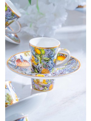 Acar Capri 6 Kişilik Porselen Kahve Fincanı Takımı - 90 ml