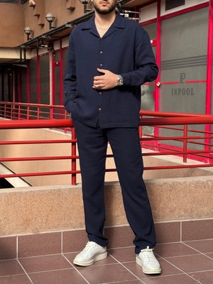 Müslin dokuma, yazlık&baharlık, 100% Pamuk, Oversize Gömlek-Pantolon Takım G11-295