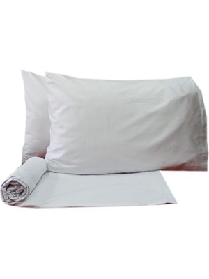 Sarev   Pamuk Tek Kişilik 100200  cm  1 Adet Yastık Kılıflı Fitted Çarşaf Seti Gri