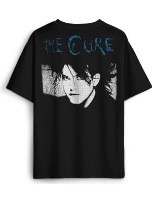 The Cure Robert Smith Vintage Retro Rock Music Müzik Baskılı Oversize T-Shirt Siyah Unisex Tişört