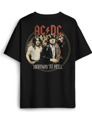 Oversize Tişört Ac/dc Angus Malcolm Young Hard Rock Ac Dc Gitar Guitar Unisex Tişört
