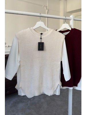 Magarde Triko Detay Tshirt- Taş