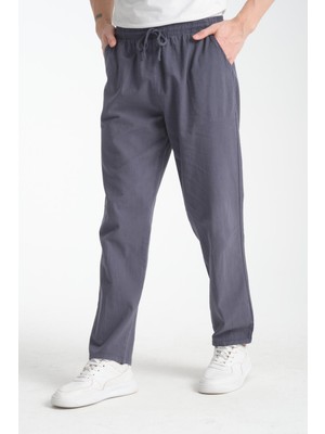 Mutlu City Erkek Ham Bez Lastikli Yüksek Bel Rahat Kalıp Pamuk Eşofman Alt Pantolon Alt Giyim 2188