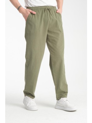 Mutlu City Erkek Ham Bez Lastikli Yüksek Bel Rahat Kalıp Pamuk Eşofman Alt Pantolon Alt Giyim 2188