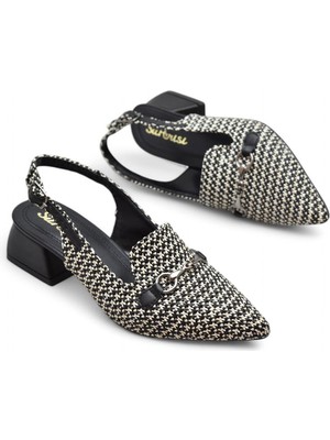 9828 Kadın Topuklu Ayakkabı 4 cm Kalın Topuk Abiye Düğün Nişan Kına Gecesi Ayakkabısı