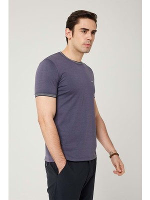 Sıfır Yaka Bisiklet Yaka Likralı Penye Erkek Tshirt