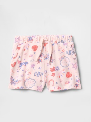 Kız Bebek Pembe Gap Logo Havlu Kumaş Pull-On Şort