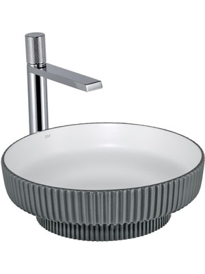 Lena Tezgah Üstü Lavabo (Mat Gri-Beyaz) E-W1501MGB