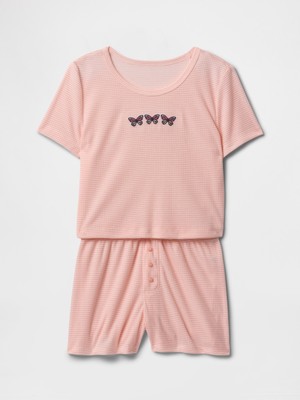 Gap Kız Çocuk Pembe Şort Pijama Takımı