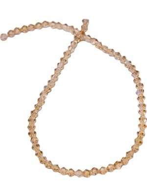 Serhat Aksesuar ve El İşçiliği 4 mm Vizon Piramit Kristal Cam Boncuk 1 Dizi - (85 Adet)