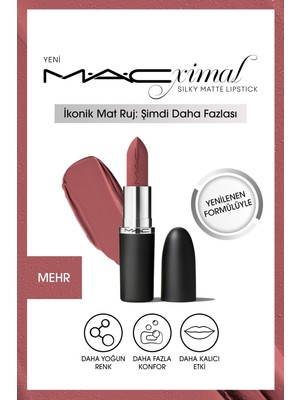Mac M·a·cxımal Silky Matte Lipstick  Mehr Nude Renkli Mat Ruj Nemlendirme Etkisiyle Yoğun Renk