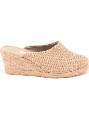 Naturel Hasır  Sabo Terlik  Elişi Burnu Kapalı  El Işi Kadın Keten Günlük Terlik Handmade