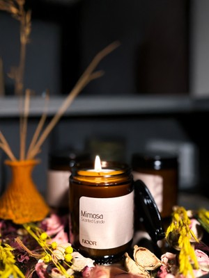 Mimoza Kokulu Amber Kavanoz Mum
