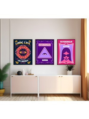 Modern Tarz Mdf Plastik Çerçeveli 3'lu Dekoratif Tablo 168