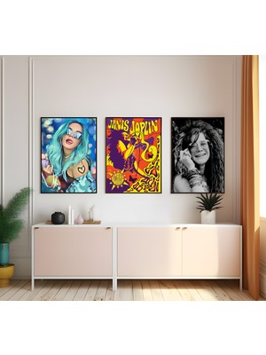Modern Tarz Mdf Plastik Çerçeveli 3'lu Dekoratif Tablo 166