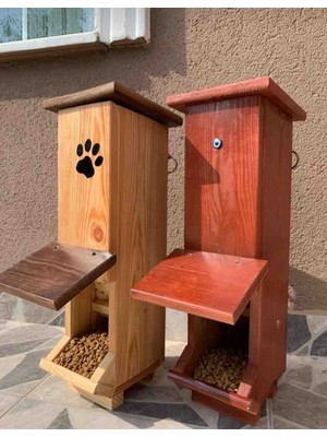 Kadir Albayrak Ahşapişçilik Ahşap Kedi, Köpek Mama Kabı
