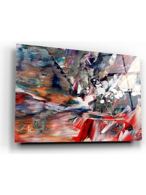 Marsilyan Soyut  Yağlı Boya Cam Tablo | Hediyelik, Dekoratif, Ofis, Mutfak