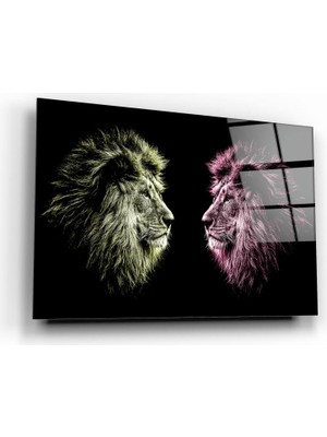 Marsilyan Aslan Cam Tablo | Hediyelik, Dekoratif, Ofis, Mutfak