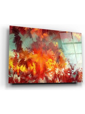 Marsilyan Soyut Yağlı Boya Cam Tablo | Hediyelik, Dekoratif, Ofis, Mutfak