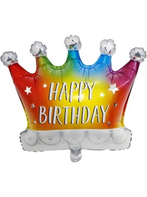 Kral Tacı Happy Birthday Folyo Balon 1 Adet