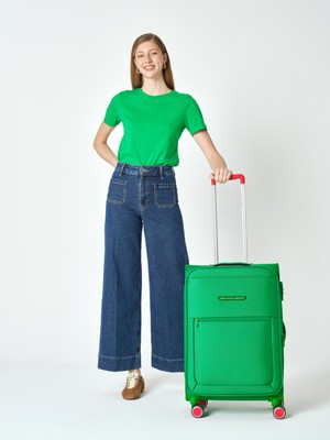 Benetton 2800 Orta Boy Ultra Light Hafif Lüx Kumaş Tekerlekli Valiz
