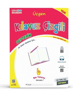 Üçgen - Kılavuz Çizgili Defter 1. Sınıf 48 Sayfa