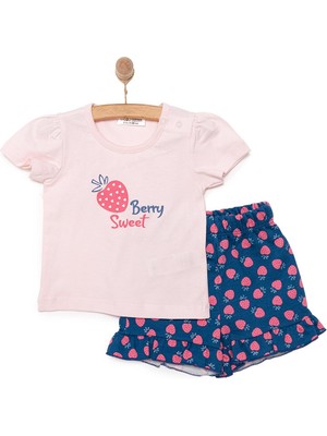 HelloBaby Basic Çilek Baskılı Şortlu Takım Kız Bebek