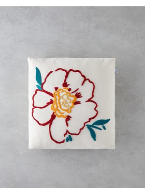 Colorful Flowers Kırlent Kılıfı 45X45 cm Natural