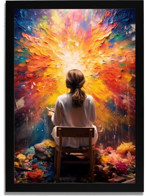 Yapay Zeka Görselli Mdf Plastik Çerçeveli Dekoratif Tablo