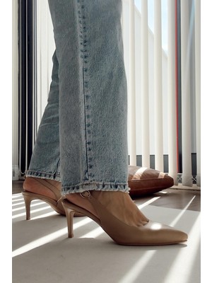 Aqua Nude Hakiki Deri Topuklu Ayakkabı