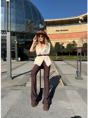 Kahverengi Clara Ispanyol Paça Tayt