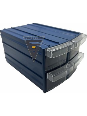 Sembol 114 Plastik Çift Çekmeceli Kutu 155X95X55MM 12 Adet