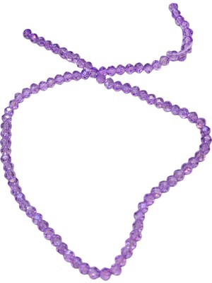 Serhat Aksesuar ve El İşçiliği 6 mm Lila Janjan Kristal Cam Boncuk 1 Dizi - (80-85 Adet)