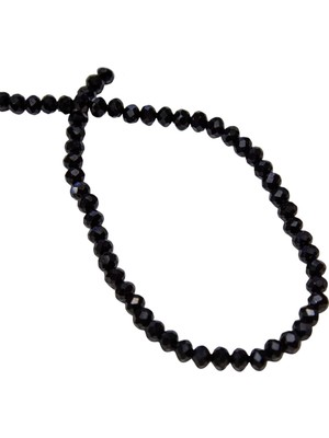 Serhat Aksesuar ve El İşçiliği 6 mm Siyah Kristal Cam Boncuk 1 Dizi - (80-85 Adet)