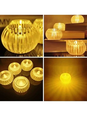 36 Adet Kristal LED Işıklı Mum Ultra Kaliteli Gün Işığı LED Mum 36 Pcs Vıp Crystal LED Light Candle