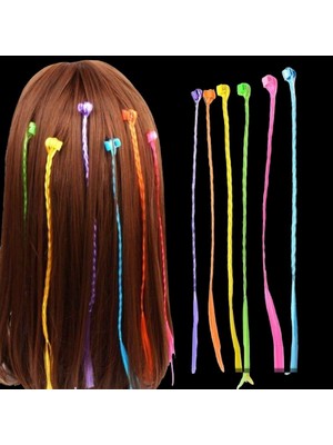 Vıp 30 Pcs Colorful Wig Hair Extensions 30 Adet Renkli Tokalı Saç Örgülü Saç Takma Saç Renkli Saç