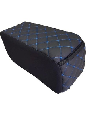 Sünger Kolçak Kol Dayama Baklava Desen Siyah Deri Mavi Desen