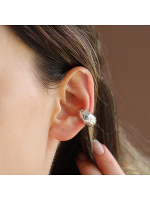 Necati Gün Bombeli Cuff Gümüş Küpe