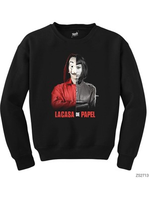 La Casa De Papel Half Tokio Siyah Sweatshirt