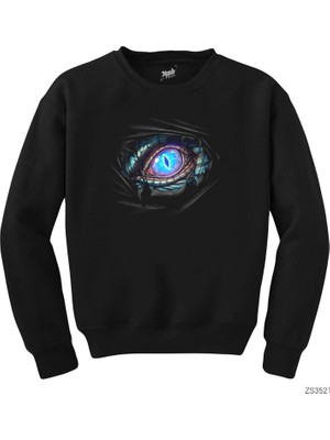 Ejderha Gözü Siyah Sweatshirt